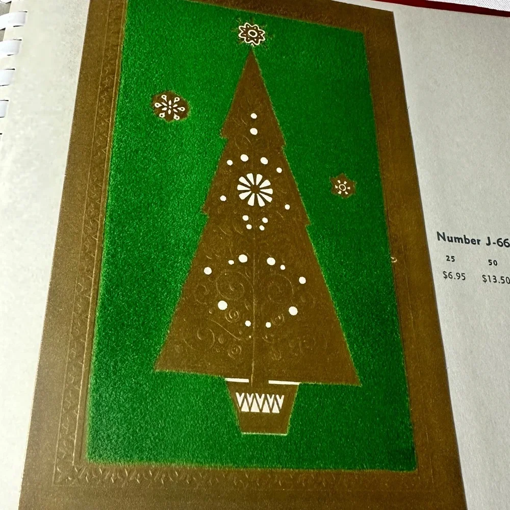 Masterpiece Studios Christmas Card Sample Book 1969 Red Large Good Vintage MCM